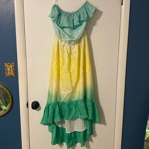 Lilly Pulitzer 100% Silk Strapless Maxi Dress Size Large